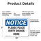 Signmission Please Place Dirty Dishes Here, 10 in W x Rectangle, Plastic OS-2PACK-NS-P-710-L-17552 - alternate 6
